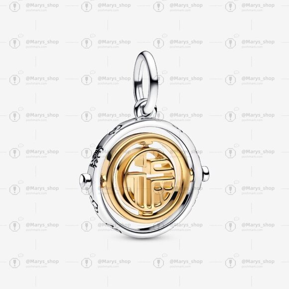 Pandora Two-tone Fú Spinning Dangle Charm|Two-tone - Picture 1 of 2